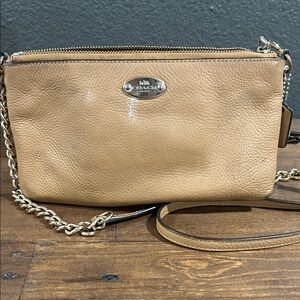 Coach Beige Leather Crossbody Bag